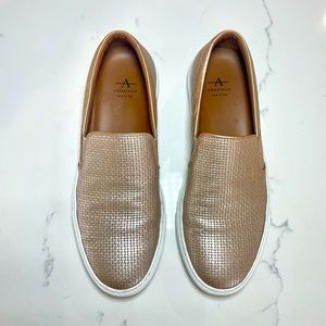 Aquatalia ‘The Ashlynn’ Rose Gold Metallic Leather Slip-On Sneaker